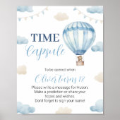 Blauw Bruin Teddybeer Verjaardag Tijd Capsule Post Poster (Voorkant)