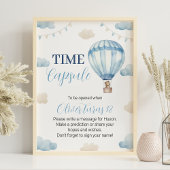 Blauw Bruin Teddybeer Verjaardag Tijd Capsule Post Poster