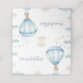 Blauw Bruin Teddybeer Verjaardag Voedsel Plaats Ka Plaatskaartje (Buitenkant ongevouwen)