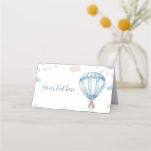 Blauw Bruin Teddybeer Verjaardag Voedsel Plaats Ka Plaatskaartje (Voorkant)