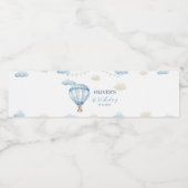 Blauw Bruin Teddybeer Verjaardag Water Fles Label Waterfles Etiket (Enkel label)