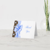 Blauw Bruin Treinen Baby Boy Bedankt Kaarten (Voorkant)