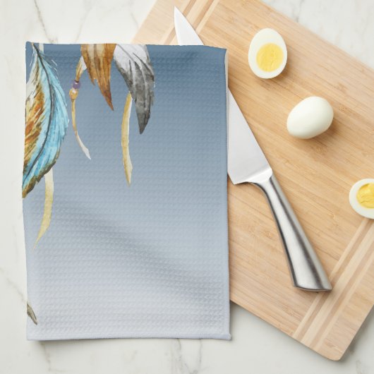 Blauw Bruin Turquoise Dream Catcher Theedoek (Quarter Fold)