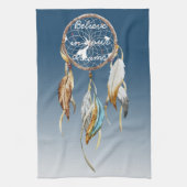 Blauw Bruin Turquoise Dream Catcher Theedoek (Verticaal)