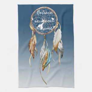Blauw Bruin Turquoise Dream Catcher Theedoek