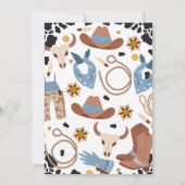 Blauw Bruin Twin Boys Eerste Rodeo 1e Verjaardag Kaart (Achterkant)