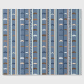 Blauw & Bruin Vaderdagpatroon Cadeaupapier (Vlak)