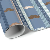 Blauw & Bruin Vaderdagpatroon Cadeaupapier (Rol Hoek)