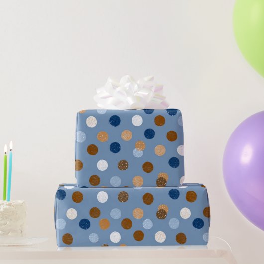 Blauw & Bruin Vaderdagpatroon Cadeaupapier (Feestgeschenken)