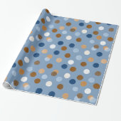 Blauw & Bruin Vaderdagpatroon Cadeaupapier (Uitgerold)