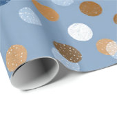 Blauw & Bruin Vaderdagpatroon Cadeaupapier (Rol Hoek)