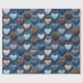 Blauw & Bruin Vaderdagpatroon Cadeaupapier (Vlak)