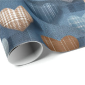 Blauw & Bruin Vaderdagpatroon Cadeaupapier (Rol Hoek)