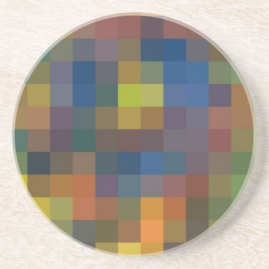 Blauw bruin vierkant Sandstone Onderzetter (Voorkant)