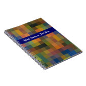 Blauw Bruin Vierkanten Spiraalvormig Notitieboek (Rechterzijde)