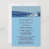 Blauw Bruin Vintage Jongen Douche Uitnodiging (Achterkant)