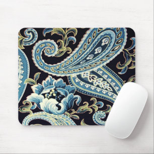 Blauw Bruin Vintage Paisley Muismat