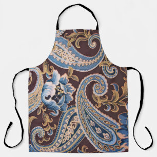Blauw Bruin Vintage Paisley Nieuw Schort