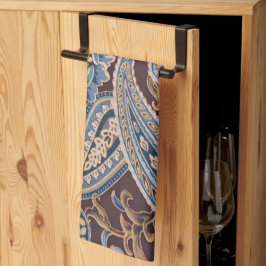 Blauw Bruin Vintage Paisley Nieuw Theedoek