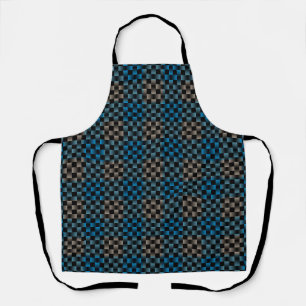 Blauw Bruin Weefpatroon Schort