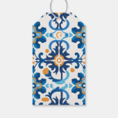 Blauw & bruin Wenskaart Cadeaulabel (Achterkant)