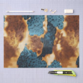 Blauw Bruin Western Koeienhuid Tissuepapier (Craft)