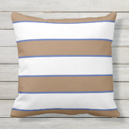 Blauw bruin witte neautische elegante moderne stre buitenkussen