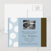 Blauw Bruin Witte Stippen Briefkaart () (Voorkant / Achterkant)