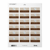 Blauw & Bruin Zoete Baby Olifant Adreslabel Etiket (Full Sheet)