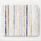 Blauw Bruine Crème Strepen Muismat (Voorkant)