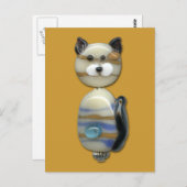 Blauw bruine glazen krat briefkaart (Voorkant / Achterkant)