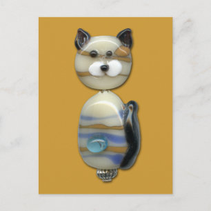 Blauw bruine glazen krat briefkaart