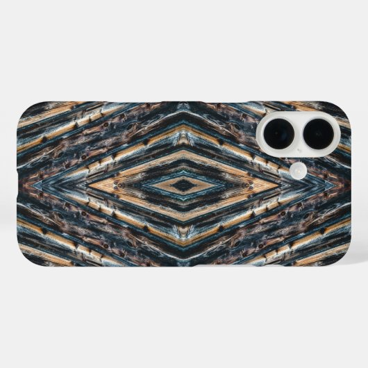 Blauw & Bruine Houten Balken Foto Perspectief Patr Case-Mate iPhone Case (Achterkant (horizontaal))