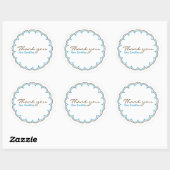 Blauw Bruine Scallop Dank u Stickers (Vel)
