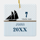 Blauw & bruine vaalbak Staafjes Foto Ornament (Voorkant)