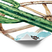 Blauw Bruine Western Eerste Rodeo 1e Verjaardag Bo Perfect Poster (Hoek)