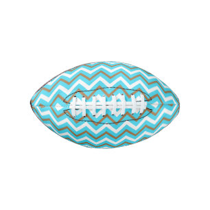Blauw Bruine Witte Zig Zag Lijnen Geometrische Zee American Football