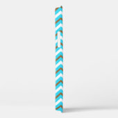 Blauw Bruine Witte Zig Zag Lijnen Geometrische Zee Case-Mate iPhone Case (Achterkant / Rechts)