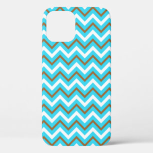 Blauw Bruine Witte Zig Zag Lijnen Geometrische Zee Case-Mate iPhone Case
