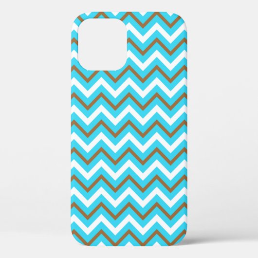 Blauw Bruine Witte Zig Zag Lijnen Geometrische Zee Case-Mate iPhone Case (Achterkant)