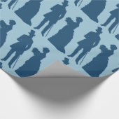 blauw bruinpakpapier cadeaupapier (Hoek)