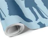 blauw bruinpakpapier cadeaupapier (Rol Hoek)