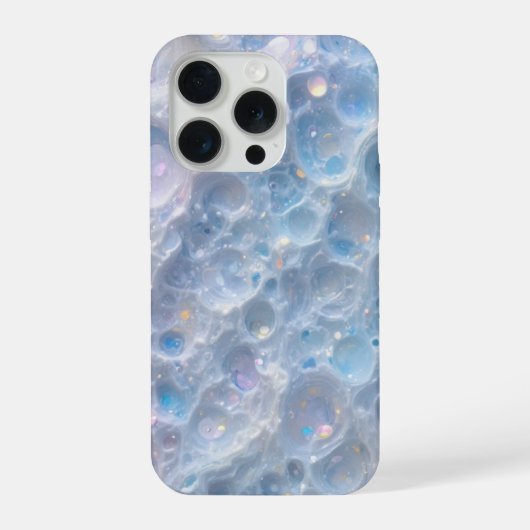 Blauw Bubbel Textuur iPhone 15 Pro Hoesje – Esthet (Achterkant)