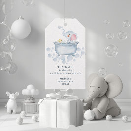 Blauw Bubbelbad Dieren Baby Borrelnoon Cadeaulabel