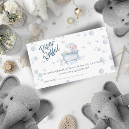 Blauw Bubbelbad Dieren Baby Borrelnoon Informatiekaartje