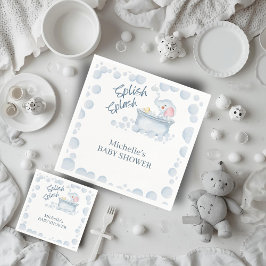 Blauw Bubbelbad Dieren Baby Borrelnoon Servet