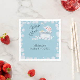 Blauw Bubbelbad Dieren Baby Shower Servet