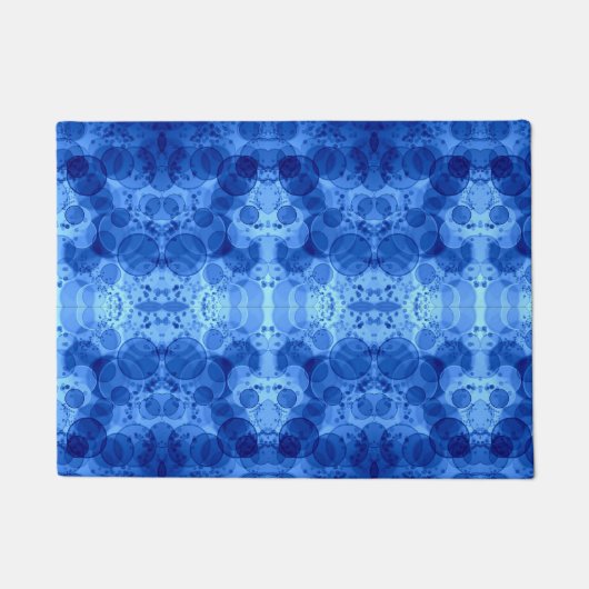 Blauw Bubbelpatroon Dekbed Deurmat (Voorkant)