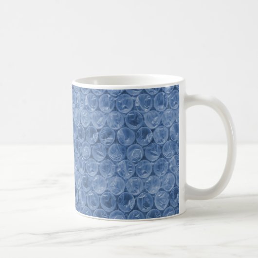 Blauw bubbeltjesplastic koffiemok (Rechts)