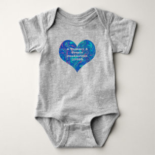 Blauw bubblegum abstract ontwerp hartvorm romper